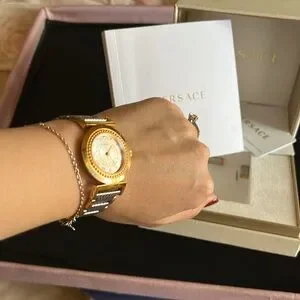 VERSACE Silver Two Tone Stainless Steel Vanity P5Q Women\'s Wristwatch - used Versace Vanity P5Q Silver Dial Two Tone Stainless Steel  main image 2